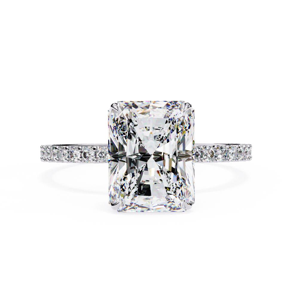 The Erica Radiant Mystic Secret Halo With Pave Engagement Ring