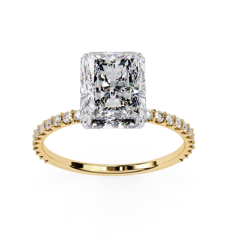 The Erica Radiant Mystic Secret Halo With Pave Engagement Ring