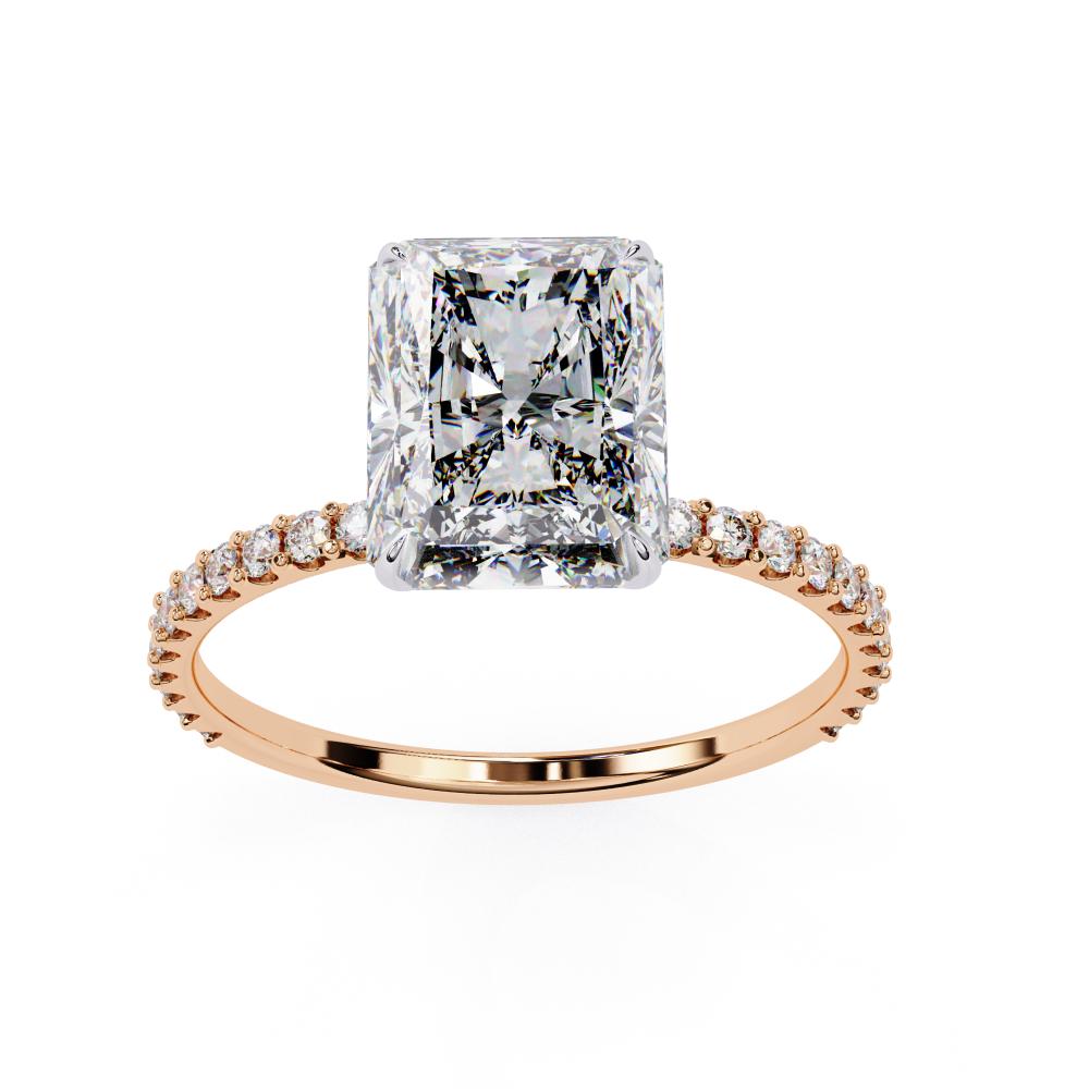 The Erica Radiant Mystic Secret Halo With Pave Engagement Ring