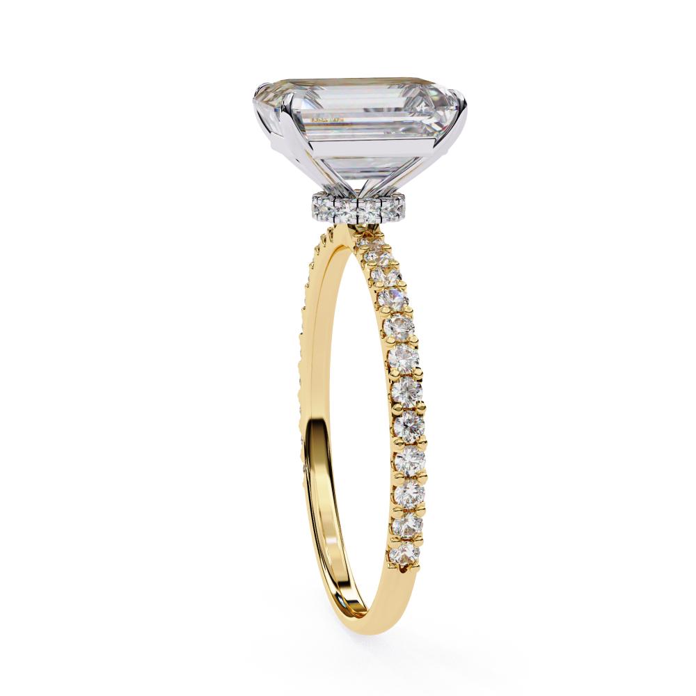 The Erica Radiant Mystic Secret Halo With Pave Engagement Ring