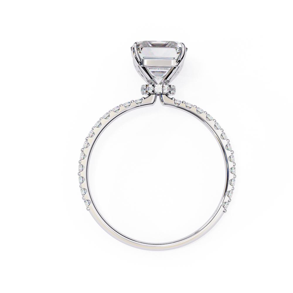 The Erica Radiant Mystic Secret Halo With Pave Engagement Ring