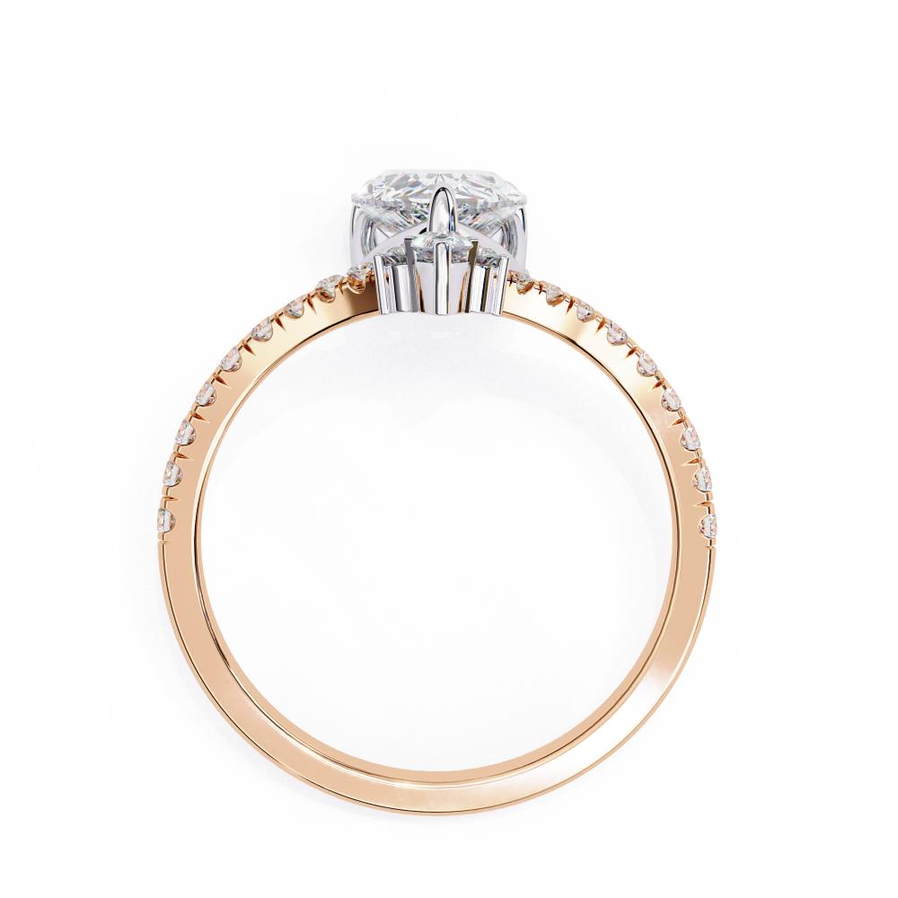 The Alyssa Pear Vintage Curved Band Engagement Ring