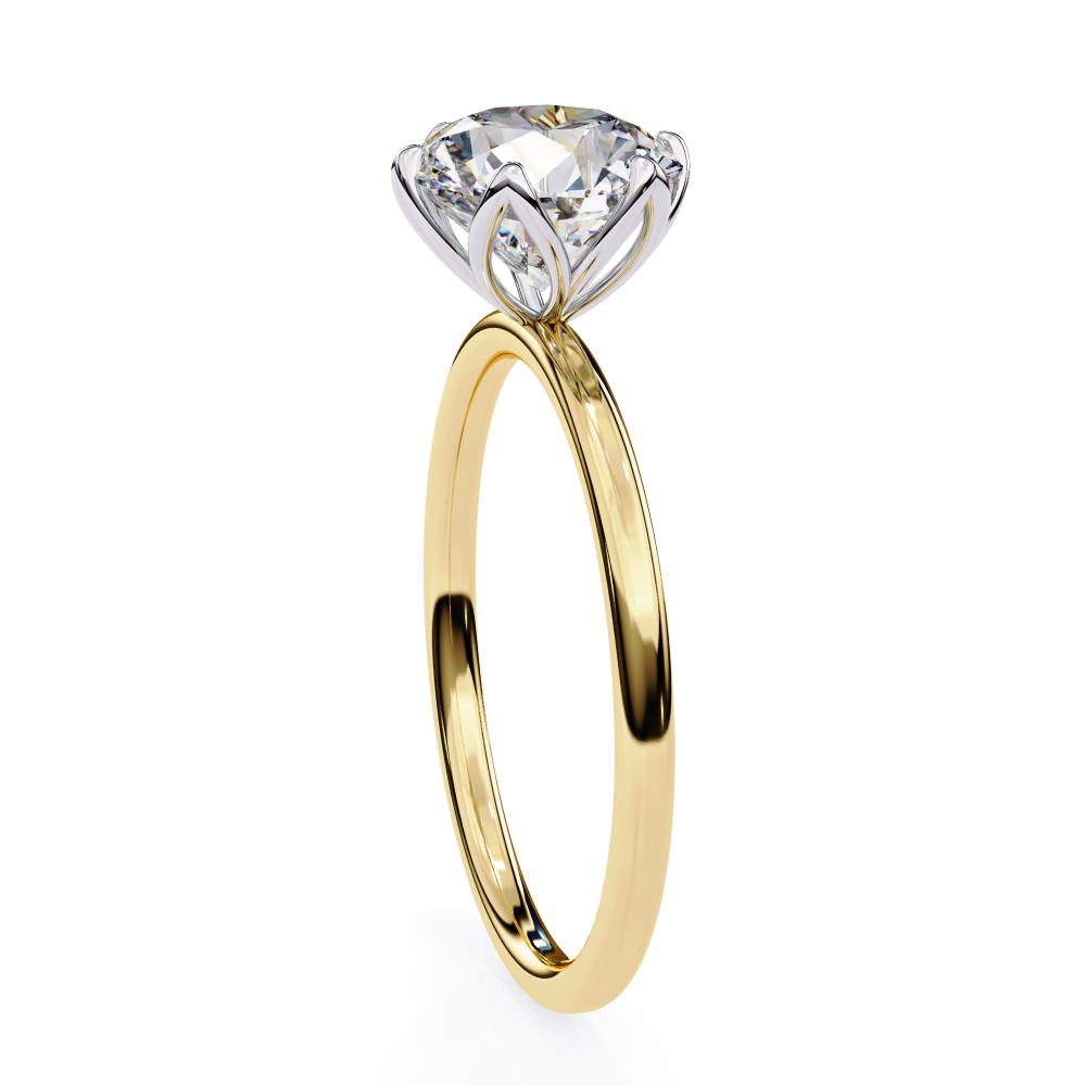 The Laura Round Solitaire with Flower Prong Engagement ring