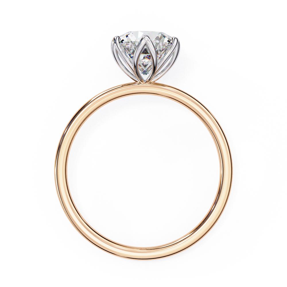 The Laura Round Solitaire with Flower Prong Engagement ring