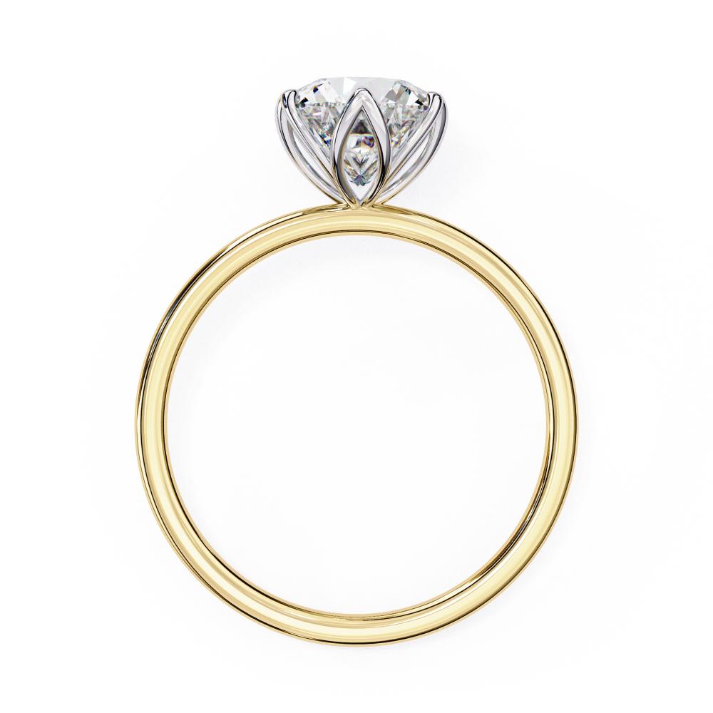 The Laura Round Solitaire with Flower Prong Engagement ring