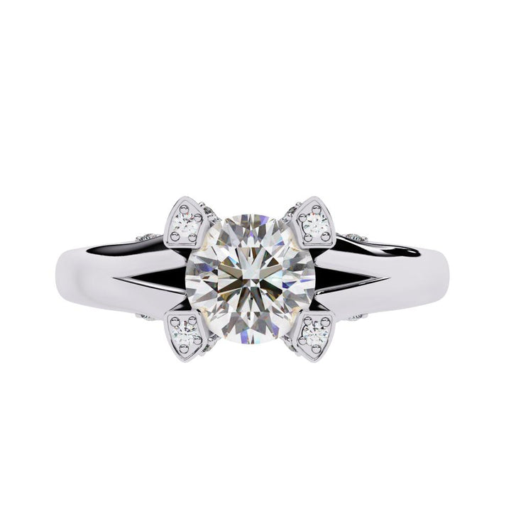 The Finley Round Vintage With Split Shank Engagement Ring