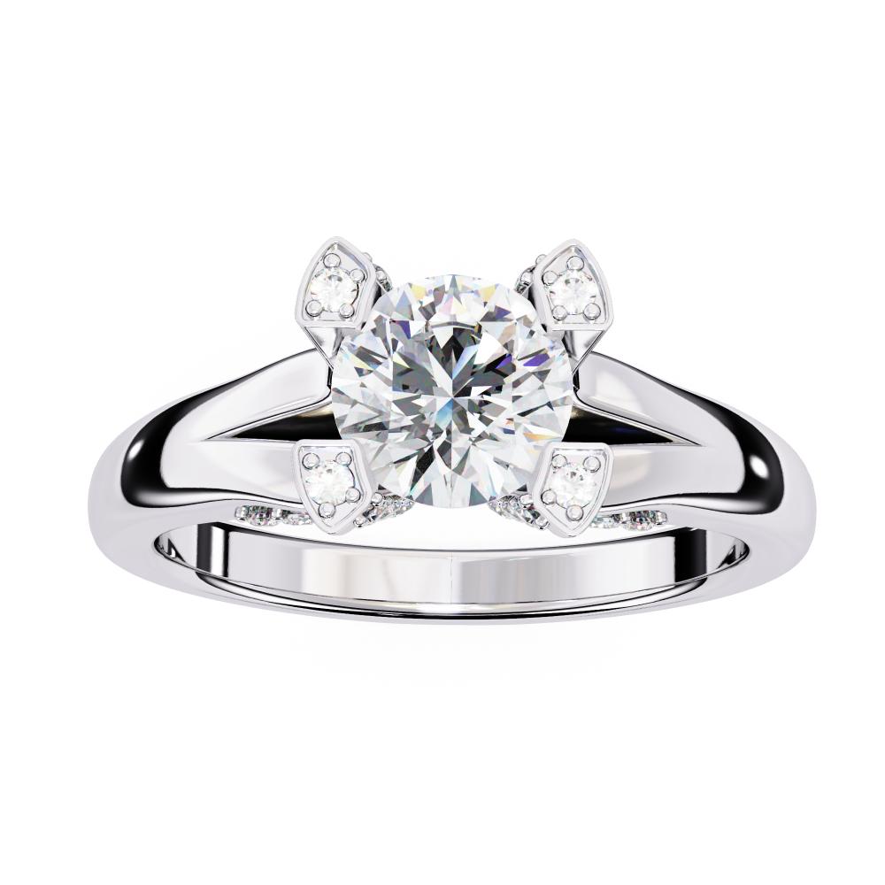 The Finley Round Vintage With Split Shank Engagement Ring