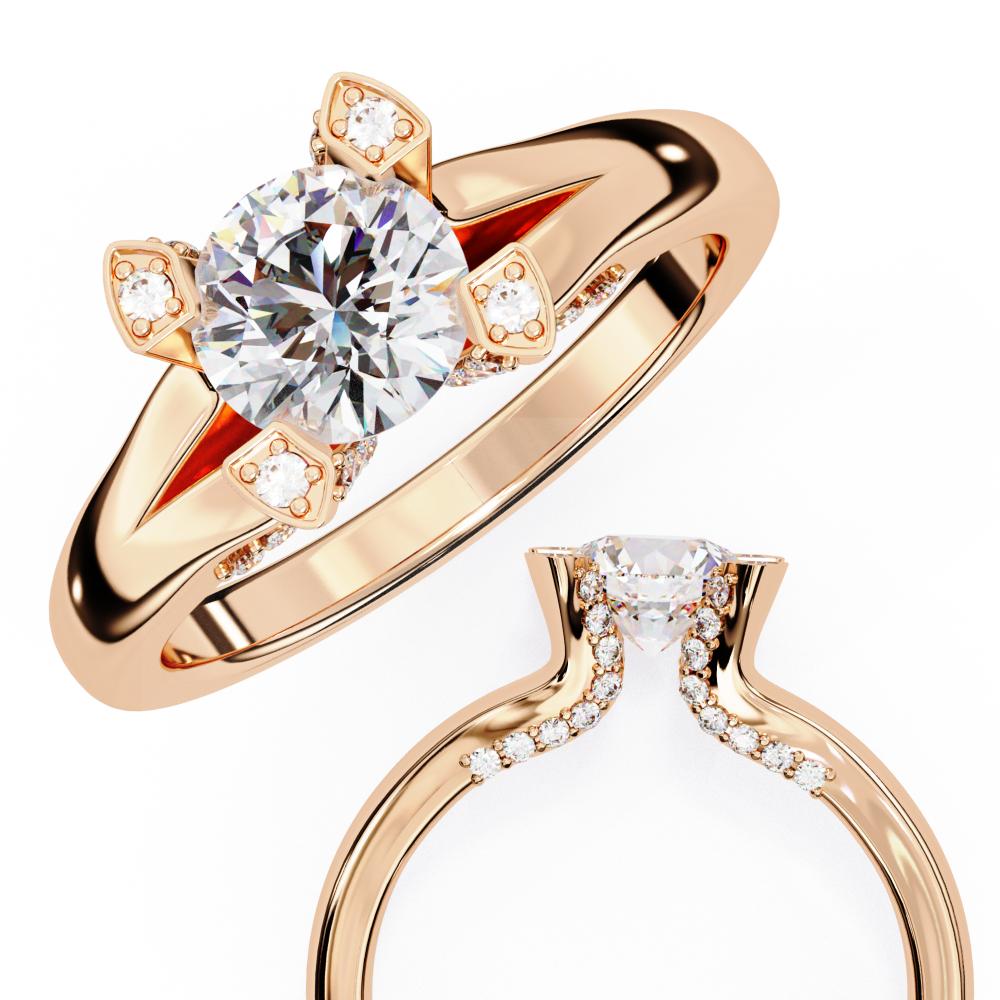 The Finley Round Vintage With Split Shank Engagement Ring