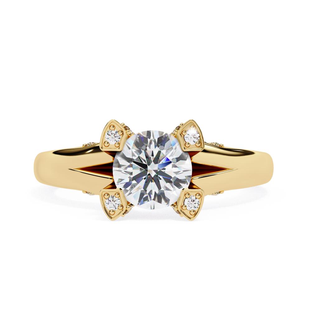 The Finley Round Vintage With Split Shank Engagement Ring