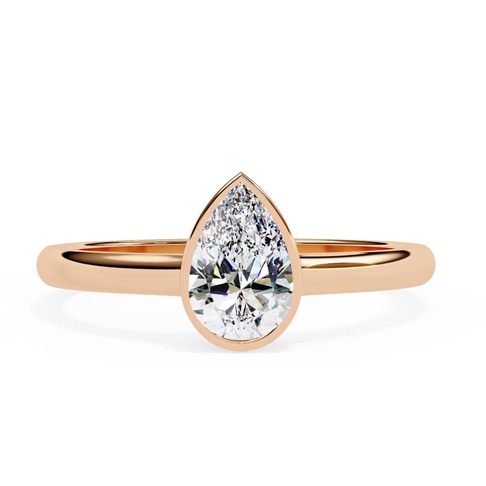 The Abile Pear Solitaire Bezel Set Engagement Ring