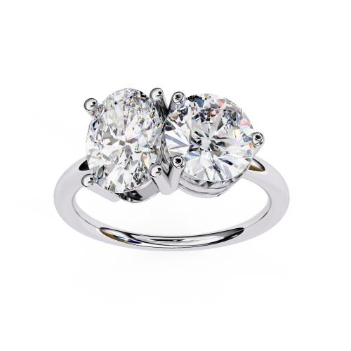 The Nicole Oval & Round Toi et Moi Engagement ring