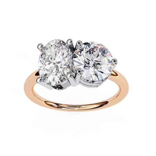 The Nicole Oval & Round Toi et Moi Engagement ring