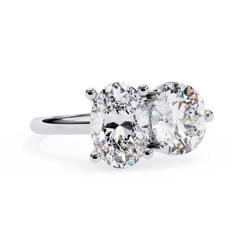 The Nicole Oval & Round Toi et Moi Engagement ring