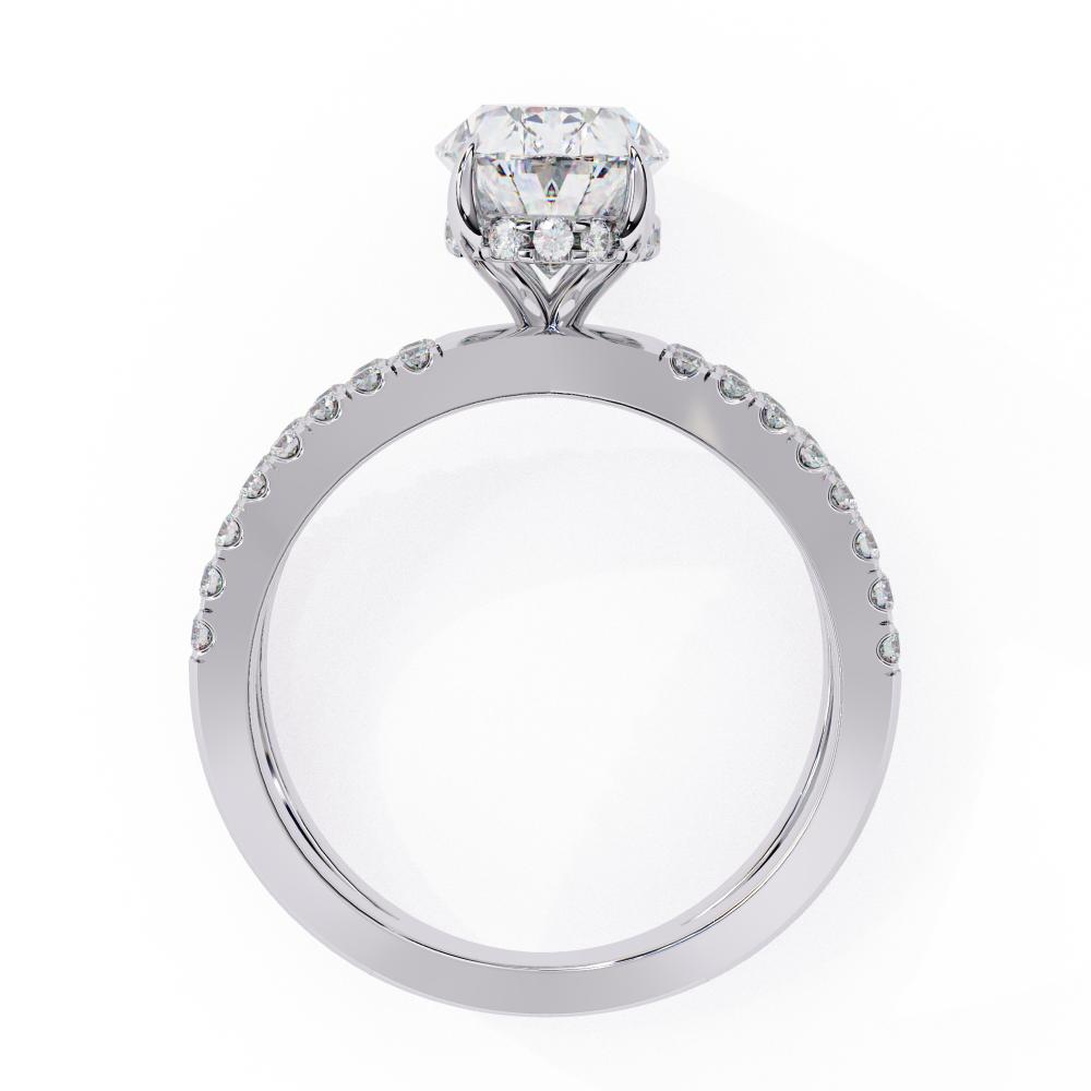 The Tory Oval Hidden Halo With Split Shank Engagement Ring