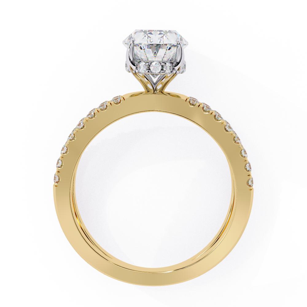 The Tory Oval Hidden Halo With Split Shank Engagement Ring