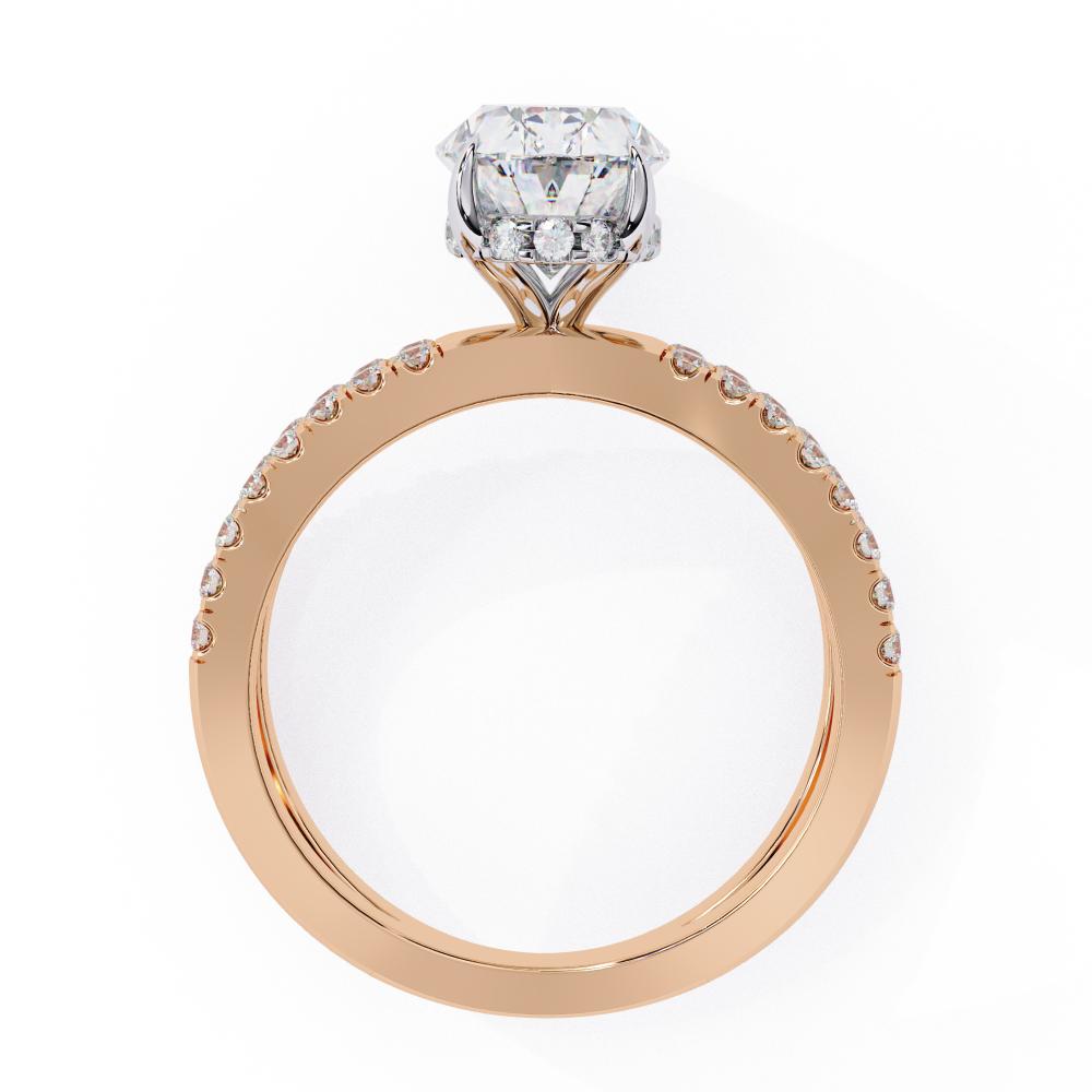 The Tory Oval Hidden Halo With Split Shank Engagement Ring