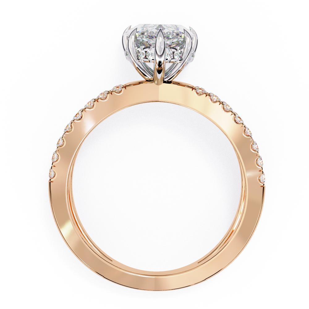 The Tory Pear Hidden Halo With Split Shank Engagement Ring