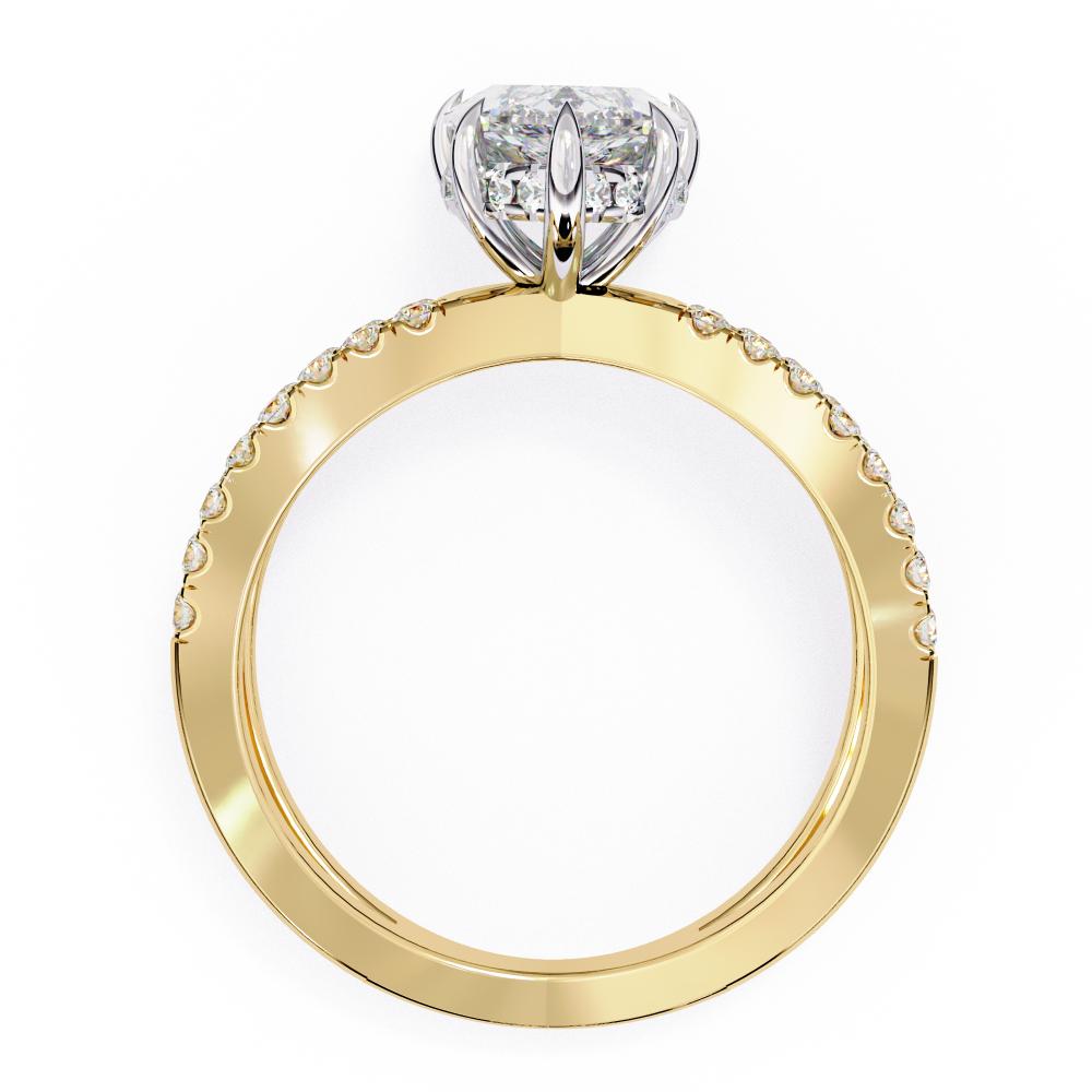 The Tory Pear Hidden Halo With Split Shank Engagement Ring