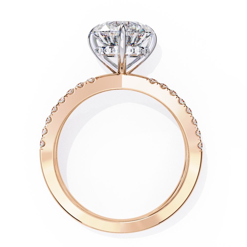 The Tory Round Hidden Halo with Split Shank Engagement Ring