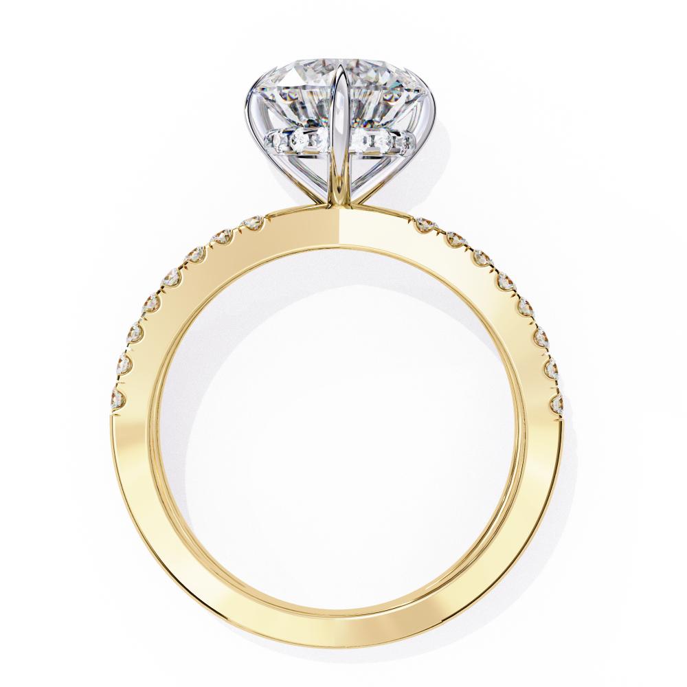 The Tory Round Hidden Halo with Split Shank Engagement Ring