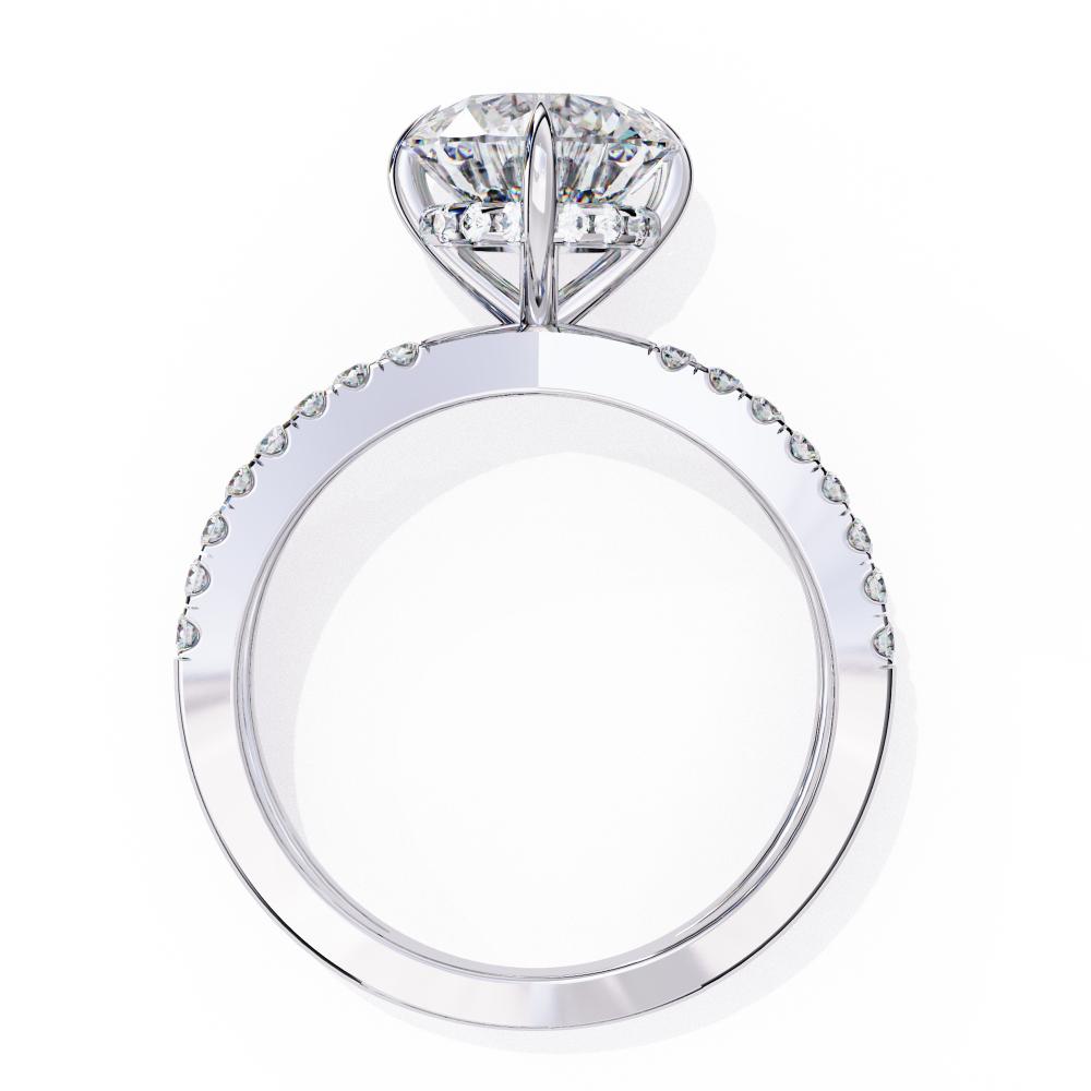 The Tory Round Hidden Halo with Split Shank Engagement Ring