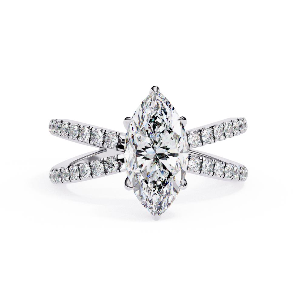 The Tory Marquise Hidden Halo With Split Shank Engagement Ring