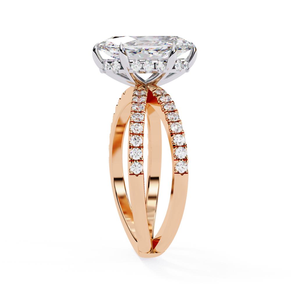 The Tory Marquise Hidden Halo With Split Shank Engagement Ring