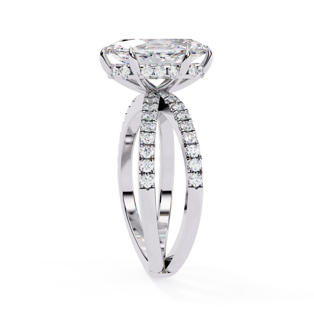 The Tory Marquise Hidden Halo With Split Shank Engagement Ring