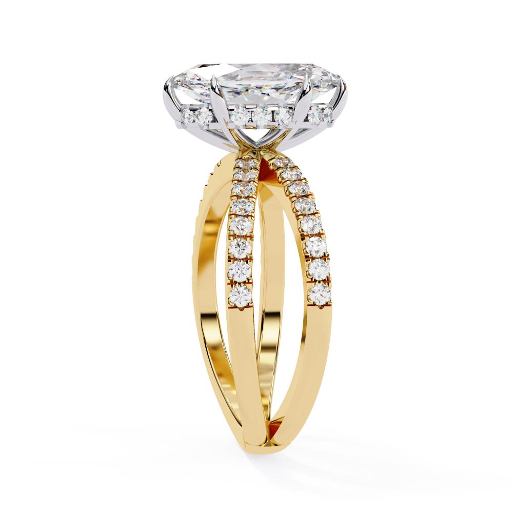 The Tory Marquise Hidden Halo With Split Shank Engagement Ring