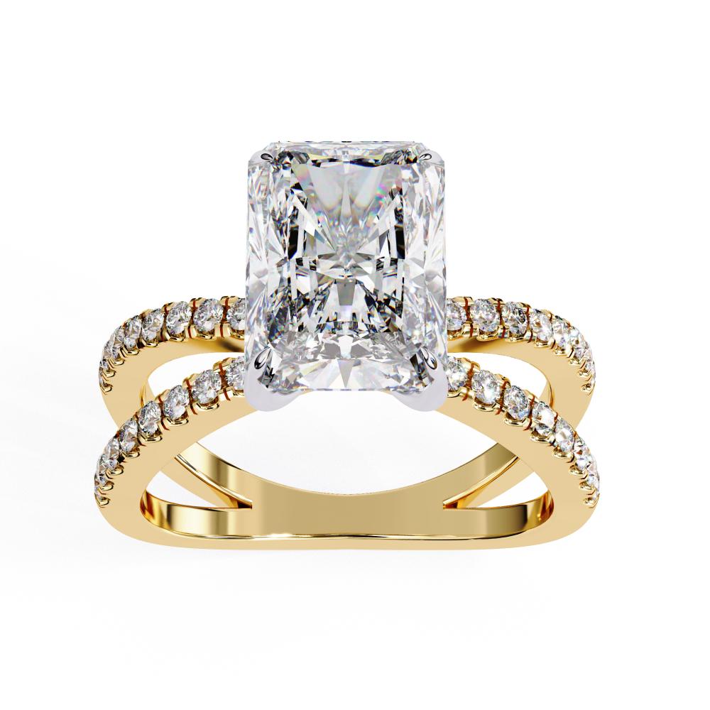 The Tory Radiant Hidden Halo With Split Shank Engagement Ring