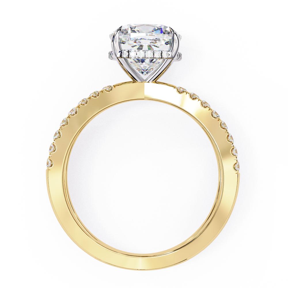 The Tory Cushion Hidden Halo with Split Shank Engagement Ring