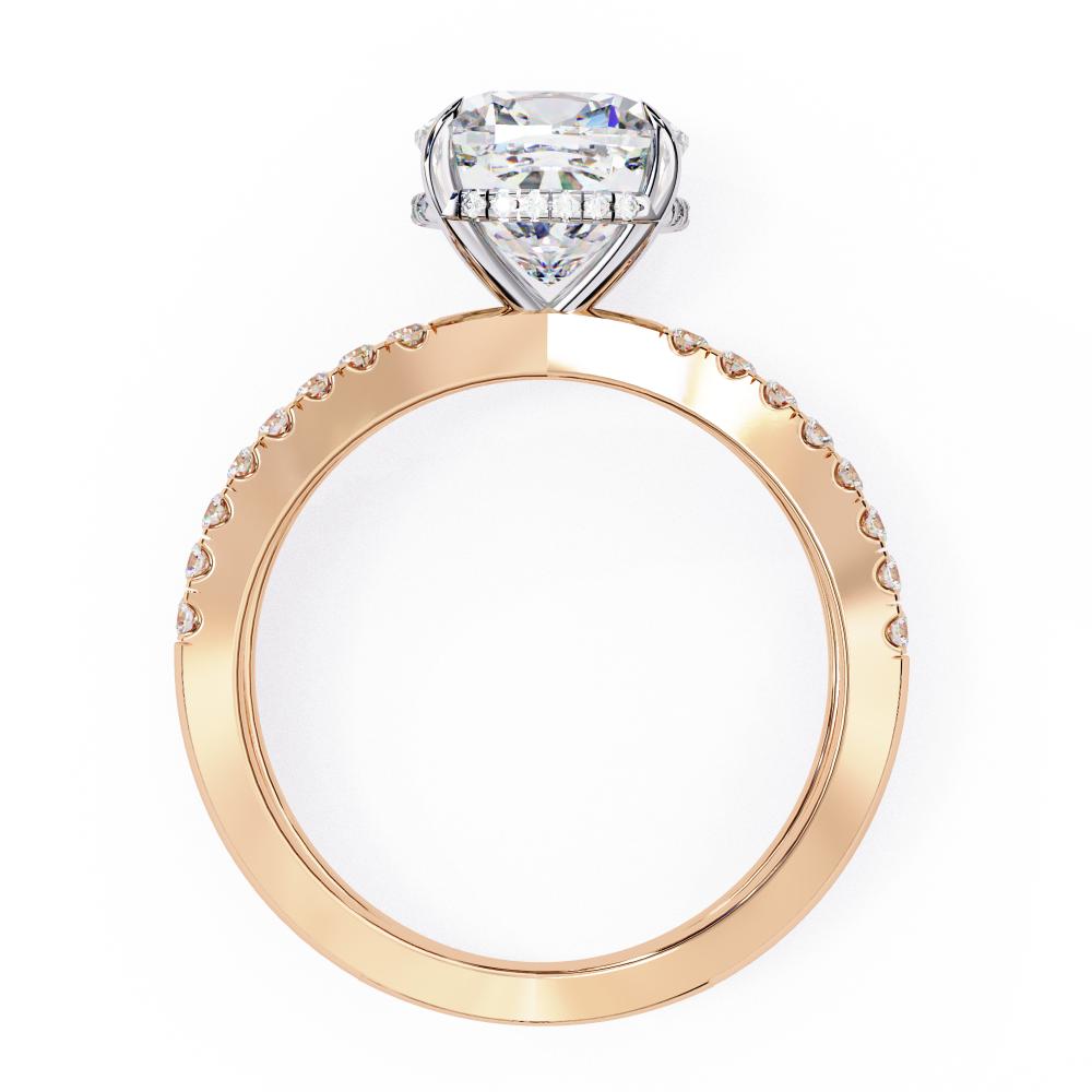 The Tory Cushion Hidden Halo with Split Shank Engagement Ring