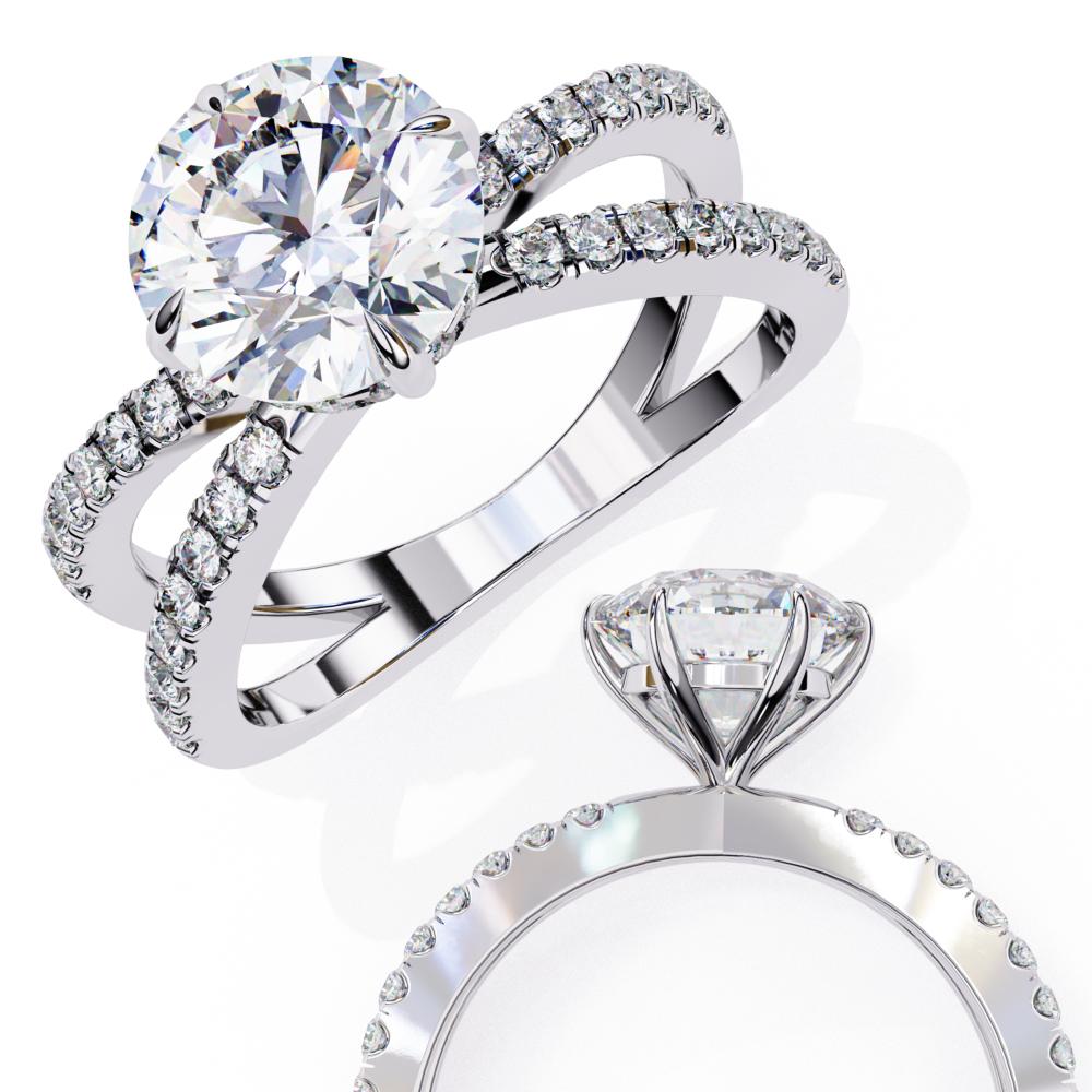 The Kolina Round Split Shank Engagement Ring