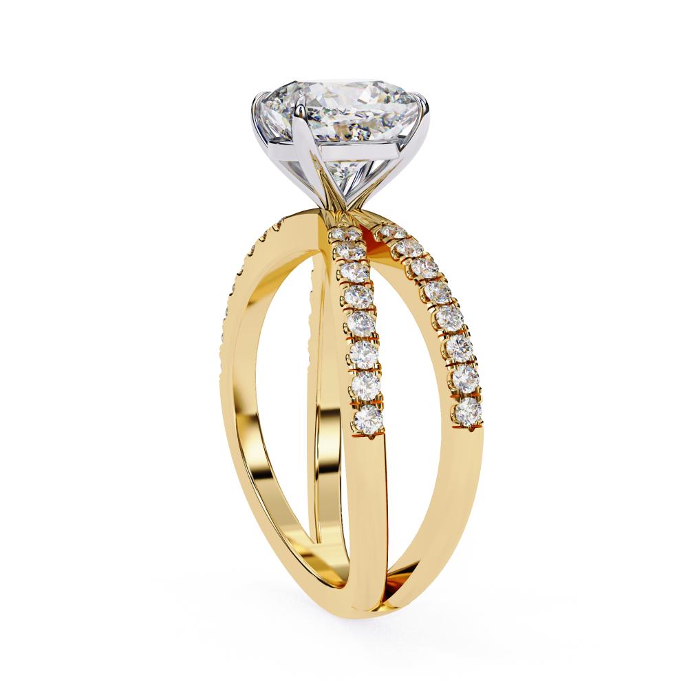 The Kolina Cushion Split Shank Engagement Ring