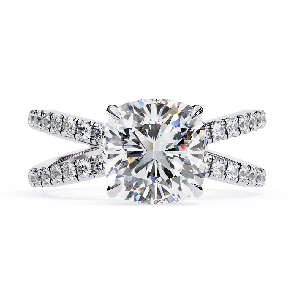 The Kolina Cushion Split Shank Engagement Ring