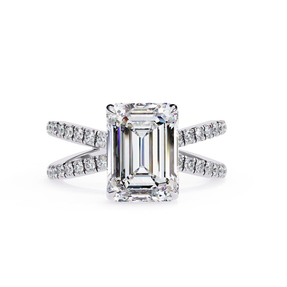 The Kolina Emerald Split Shank Engagement Ring