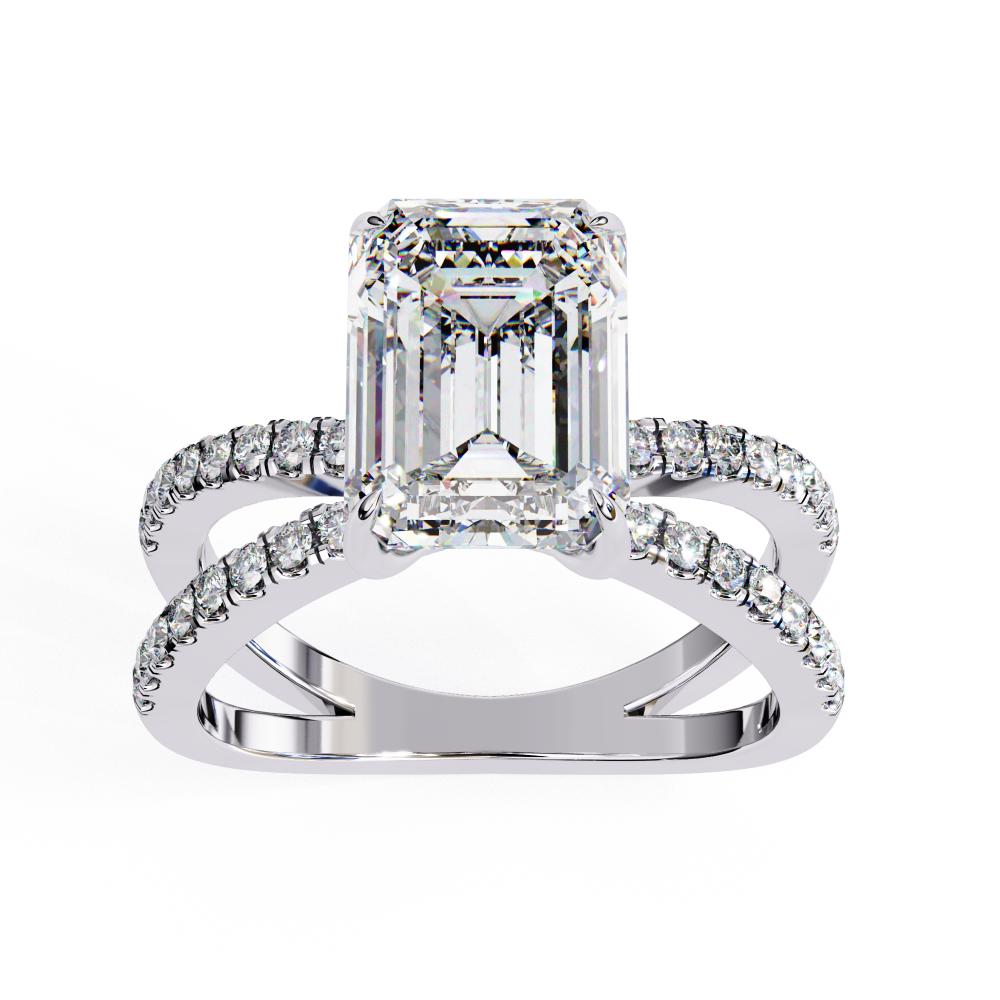 The Kolina Emerald Split Shank Engagement Ring