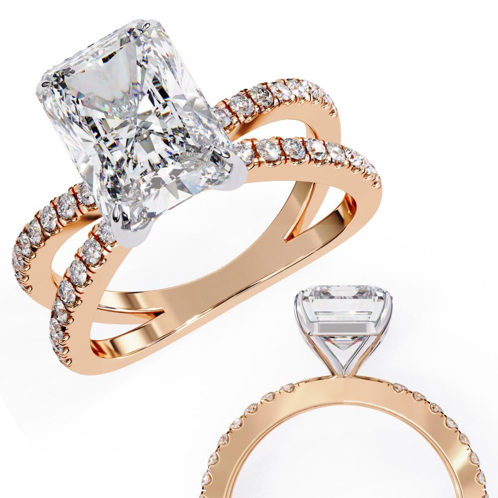 The Kolina Radiant Split Shank Engagement Ring