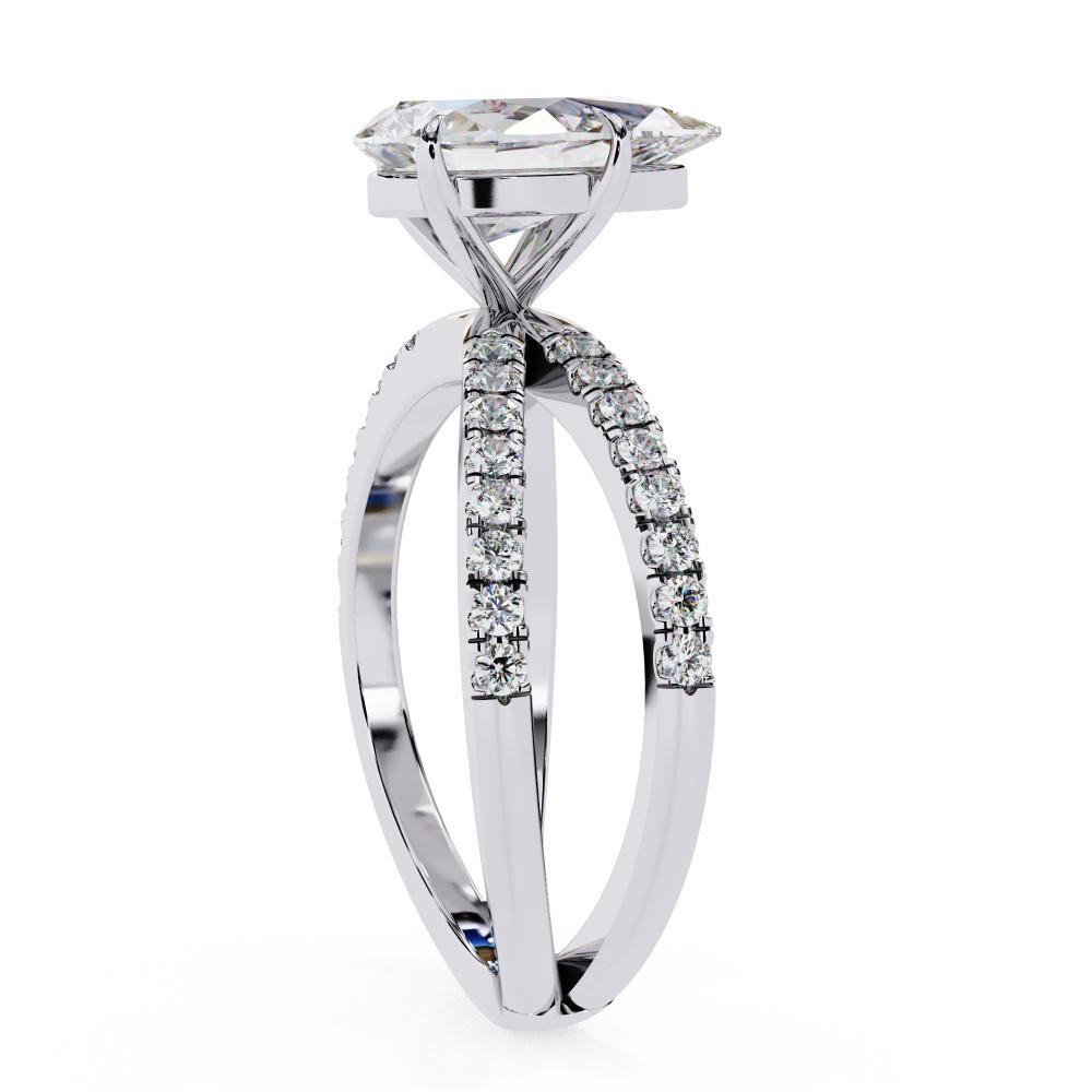 The Kolina Pear Split Shank Engagement Ring