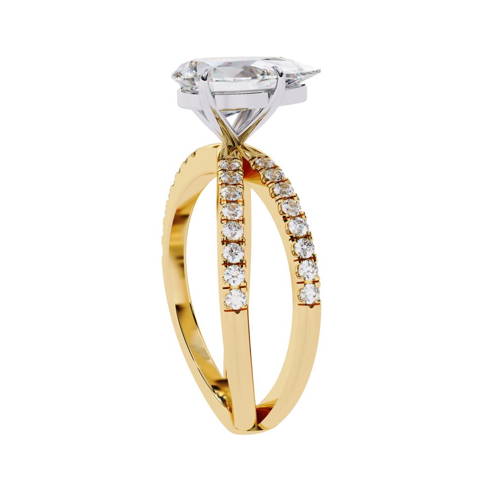 The Kolina Pear Split Shank Engagement Ring