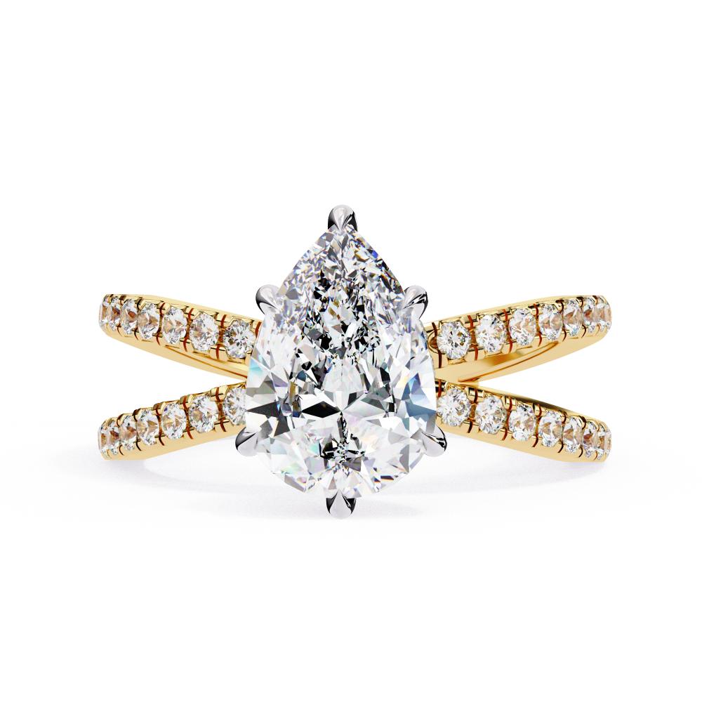 The Kolina Pear Split Shank Engagement Ring