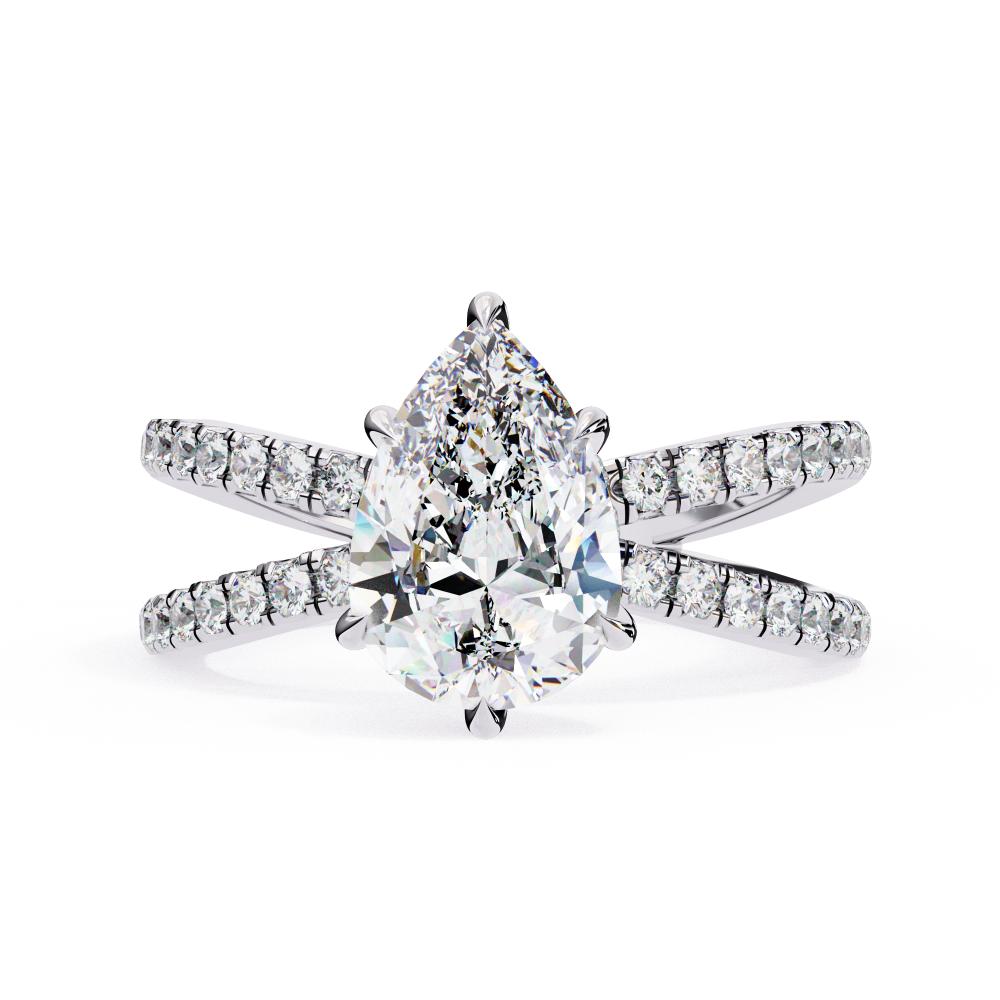 The Kolina Pear Split Shank Engagement Ring