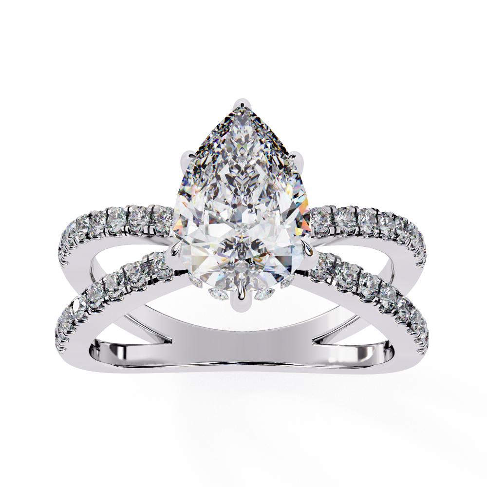 The Kolina Pear Split Shank Engagement Ring