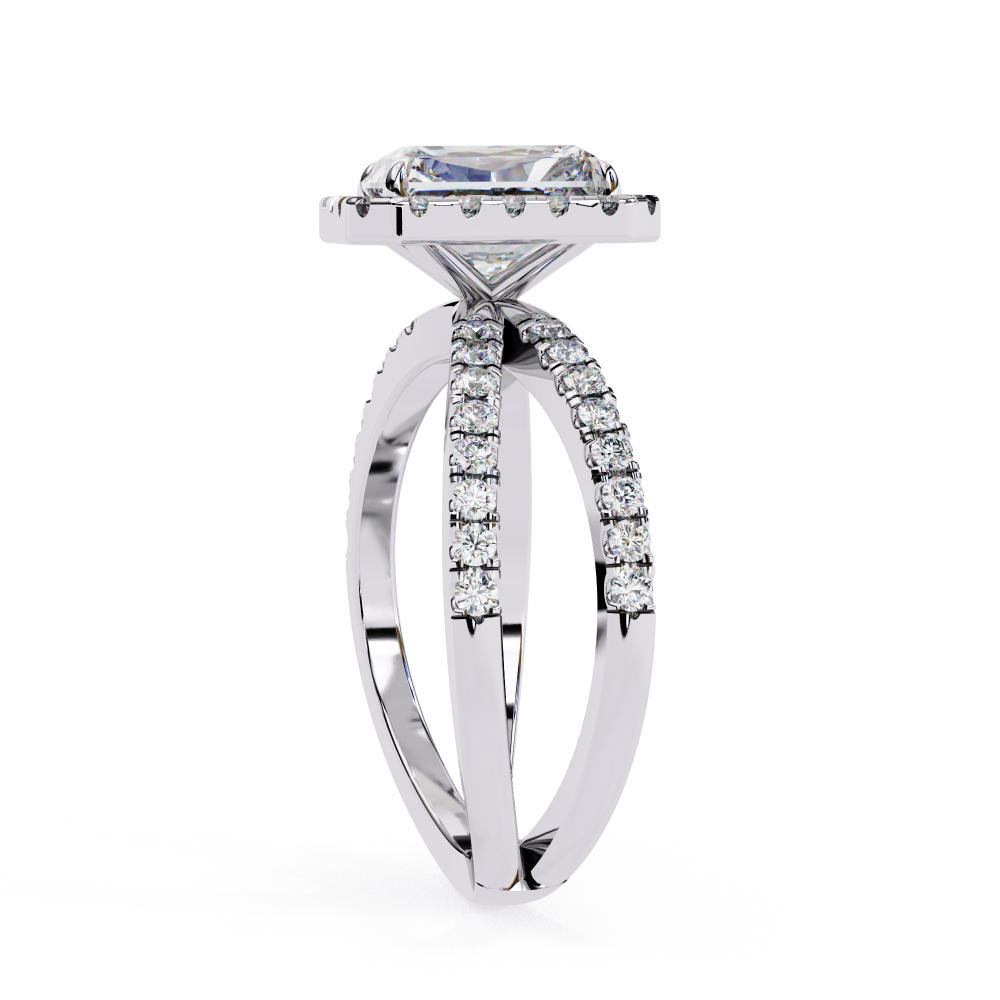 The Jamie Radiant Halo With Split Shank Engagement Ring