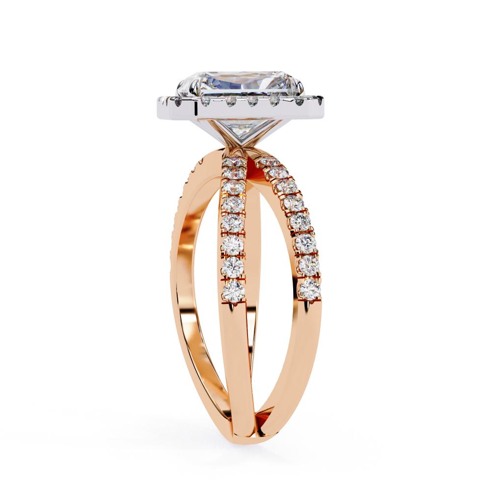 The Jamie Radiant Halo With Split Shank Engagement Ring