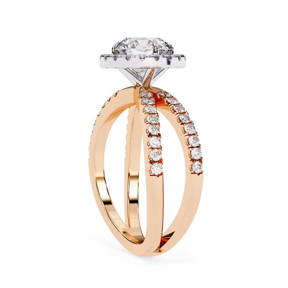 The Jamie Round Halo With Split Shank Engagement Ring