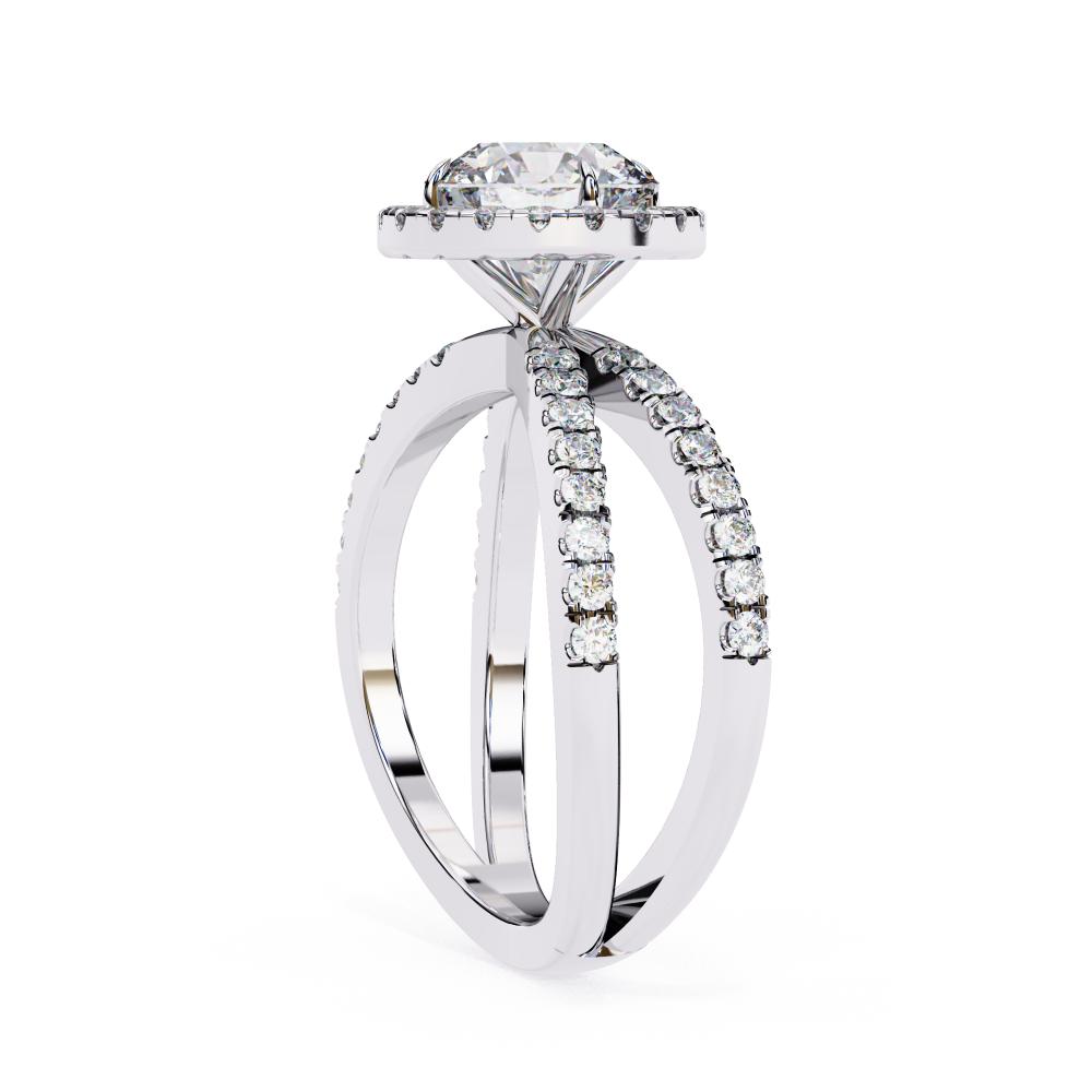 The Jamie Round Halo With Split Shank Engagement Ring