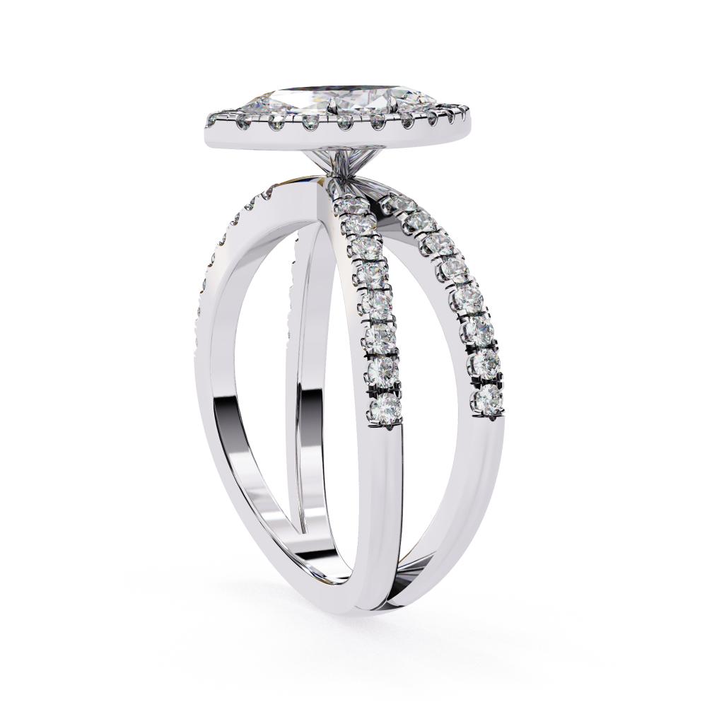 The Jamie Marquise Halo with Split Shank Engagement Ring