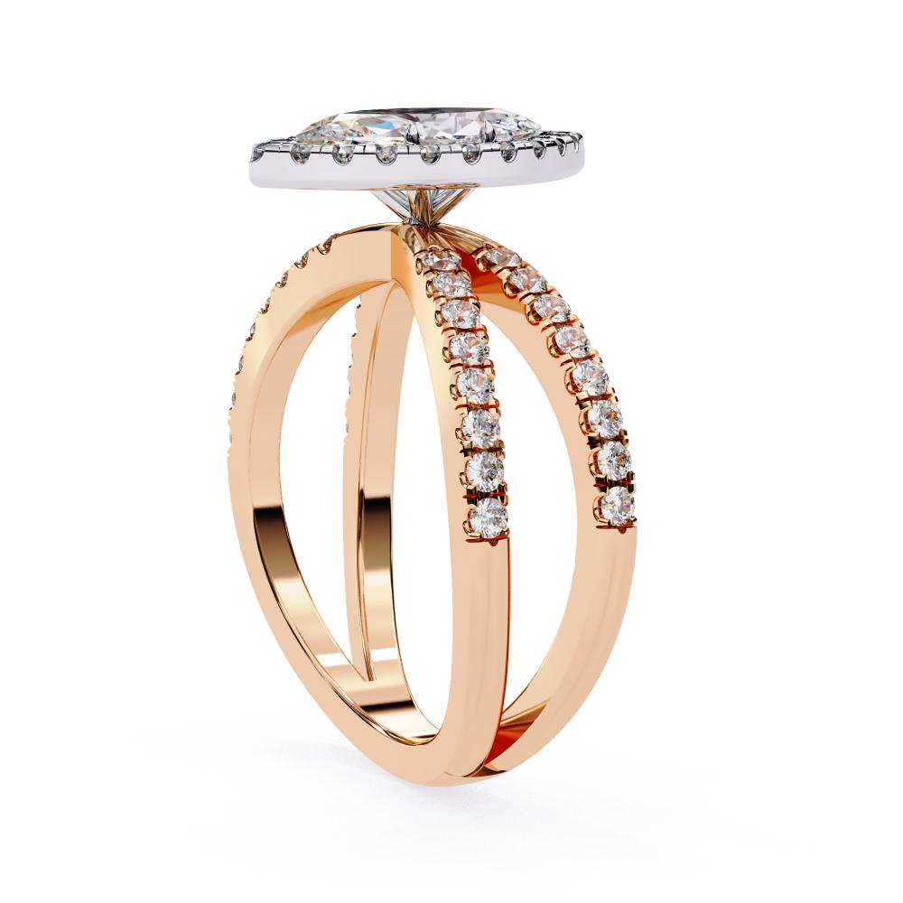 The Jamie Marquise Halo with Split Shank Engagement Ring