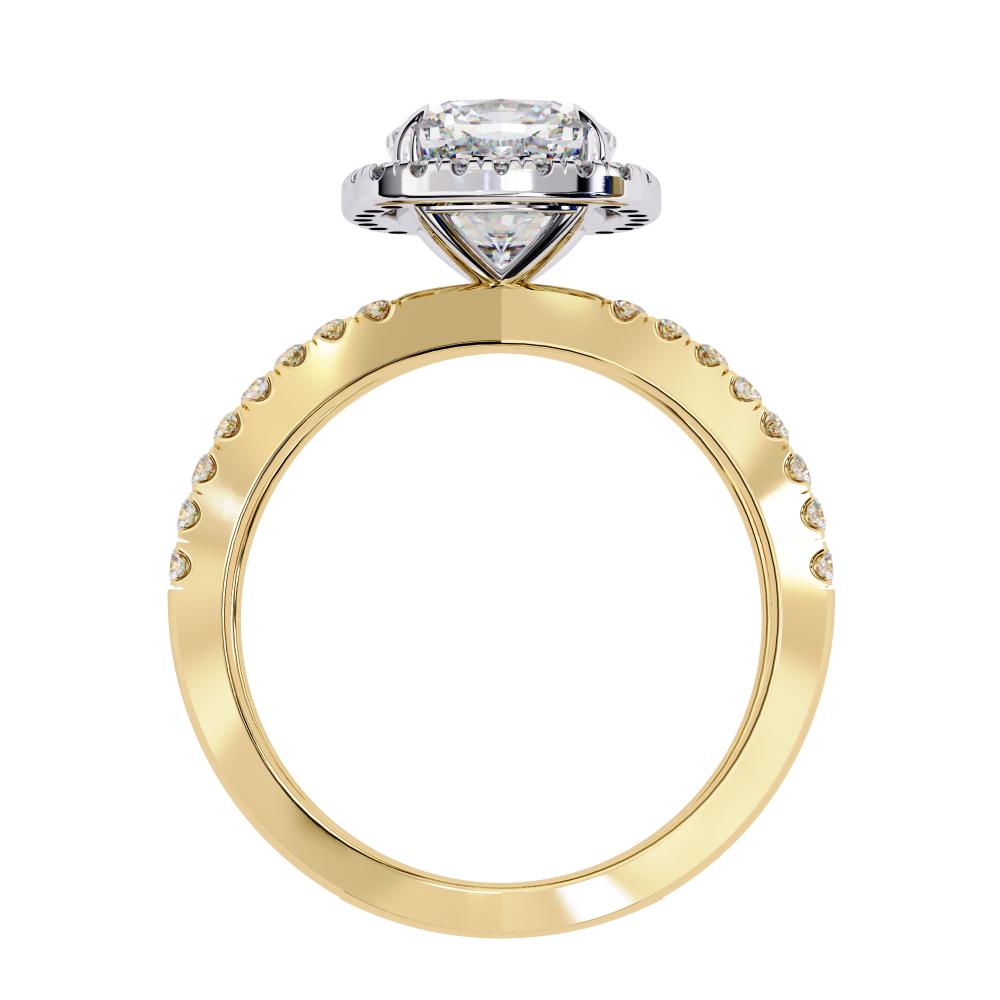 The Jamie Cushion Halo with Split Shank Engagement Ring